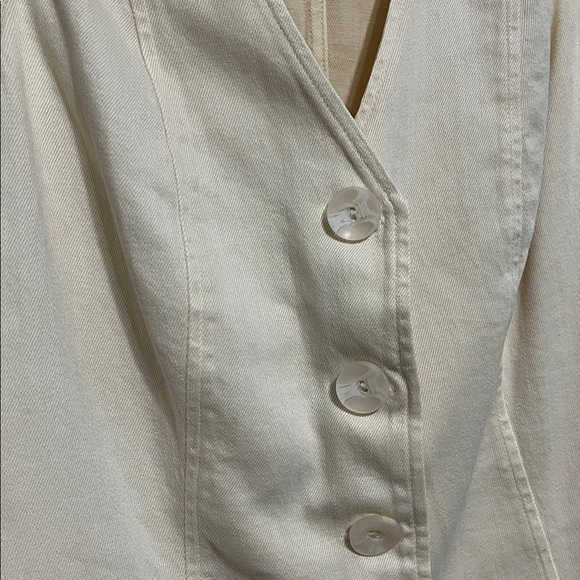 Cloth & Stone Cream Denim Vest Sz XS - Picture 2 of 5